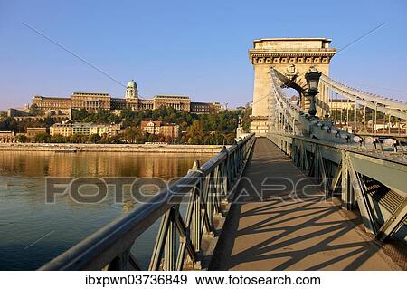 "Szechenyi lanchid, or Szechenyi Chain Bridge, Buda Castle at the back, Budapest, Hungary, Europe" View Large Photo Image Stock Photo - "Szechenyi lanchid, or Szechenyi Chain Bridge, Buda Castle at the back, Budapest, Hungary, Europe". Fotosearch