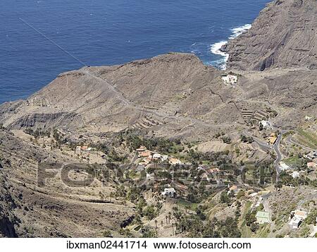 "Taguluche, view from the Mirador Ermita del Santo in Arure, Valle Gran Rey, La Gomera, Canary Islands, Spain, Europe" View Large Photo Image Picture - "Taguluche, view from the Mirador Ermita del Santo in Arure, Valle Gran Rey, La Gomera, Canary Islands, Spain, Europe". Fotosearch