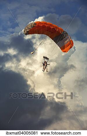 Stock Image - "Tandem skydivers, Waldviertel, Austria, Europe". Fotosearch