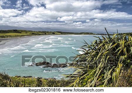 Stock Photograph - "Tauranga Bay, Cape Foulwind, South Island, New Zealand, Oceania". Fotosearch