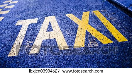 Taxi marking on a traffic lane. View Large Photo Image Stock Photo - Taxi marking on a traffic lane.. Fotosearch