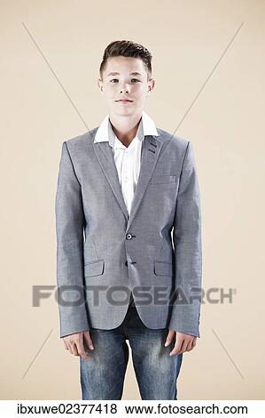 Teenager in a formal jacket View Large Photo Image Stock Photo - Teenager in a formal jacket. Fotosearch