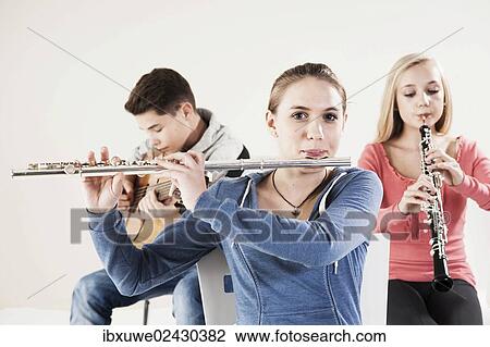 Teenagers making music together View Large Photo Image Stock Image - Teenagers making music together. Fotosearch