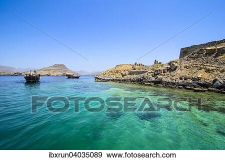 Stock Photo - "Telegraph island, Khor Ash Sham fjord, Musandam, Oman, Asia". Fotosearch