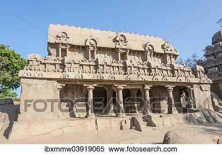Stock Photography - "Temple, Pancha Rathas, Mahabalipuram, Tamil Nadu, Kanchipuram, India, Asia". Fotosearch