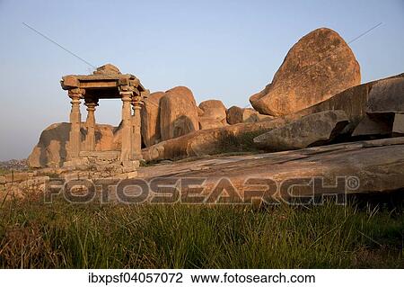 "Temple ruins and granite rocks at Hermakuta Hill, Hampi, Karnataka, India, Asia" View Large Photo Image Stock Image - "Temple ruins and granite rocks at Hermakuta Hill, Hampi, Karnataka, India, Asia". Fotosearch
