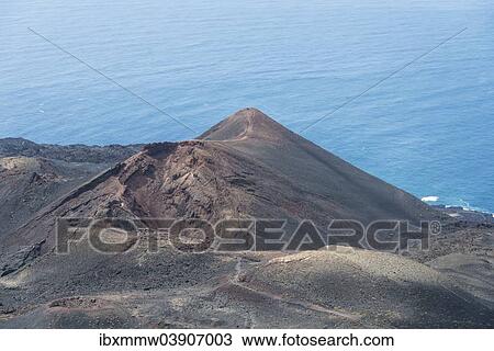 Stock Image - "Teneguia Volcano, volcanic landscape, Monumento Natural de Los Volcanos de Teneguia Park, Fuencaliente, La Palma, Canary Islands, Spain, Europe". Fotosearch