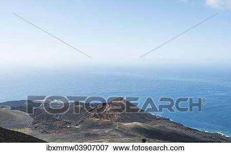 Stock Photo - "Teneguia Volcano, volcanic landscape, Monumento Natural de Los Volcanos de Teneguia Park, Fuencaliente, La Palma, Canary Islands, Spain, Europe". Fotosearch