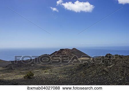 Stock Photo - "Teneguia volcano, volcanoes, lava, Monumento Natural de Los Volcanes de Teneguia Park, Southern Cape Punta de Fuencaliente, Fuencaliente, La Palma, Canary Islands, Spain, Europe". Fotosearch