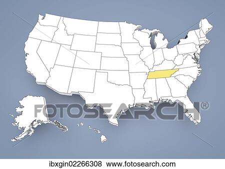 "Tennessee, TN, highlighted on a contour map of USA, United States of America, 3D illustration" View Large Photo Image Stock Photo - "Tennessee, TN, highlighted on a contour map of USA, United States of America, 3D illustration". Fotosearch