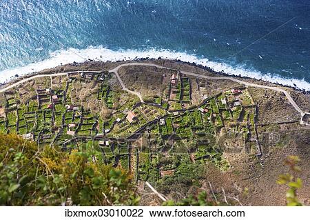 "Terraces on the cliff coast of Santa Maria Madalena at the foot of Cabo Girao mountain, Porto Moinz, Santa Maria Madalena, Madeira, Portugal, Europe" View Large Photo Image Stock Image - "Terraces on the cliff coast of Santa Maria Madalena at the foot of Cabo Girao mountain, Porto Moinz, Santa Maria Madalena, Madeira, Portugal, Europe". Fotosearch