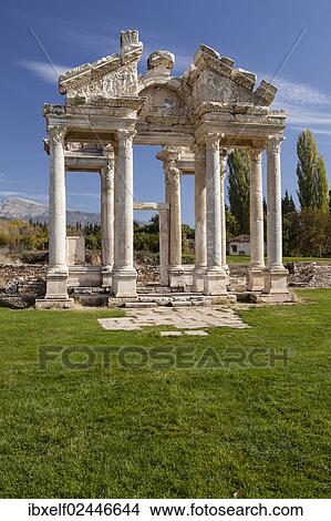 "Tetrapylon in the ancient city of Aphrodisias, current city of Geyre, Turkey, Asia" View Large Photo Image Picture - "Tetrapylon in the ancient city of Aphrodisias, current city of Geyre, Turkey, Asia". Fotosearch