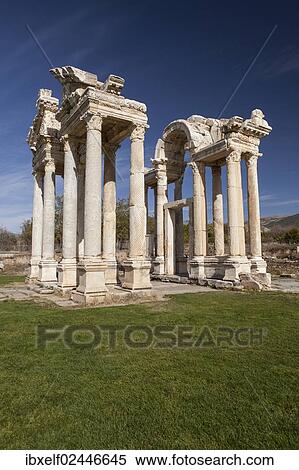 "Tetrapylon in the ancient city of Aphrodisias, current city of Geyre, Turkey, Asia" View Large Photo Image Stock Photography - "Tetrapylon in the ancient city of Aphrodisias, current city of Geyre, Turkey, Asia". Fotosearch