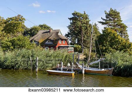 "Thatched wooden house on the Saal Bodden, Wustrow, Fischland, Mecklenburg-Western Pomerania, Germany, Europe" View Large Photo Image Stock Image - "Thatched wooden house on the Saal Bodden, Wustrow, Fischland, Mecklenburg-Western Pomerania, Germany, Europe". Fotosearch