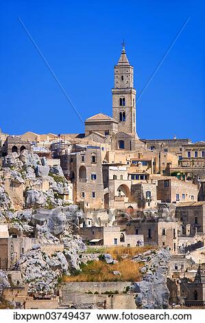 Stock Photo - "The ancient troglodyte cave dwellings known as Sassi, UNESCO World Heritage Site, Matera, Basilicata, Italy, Europe". Fotosearch
