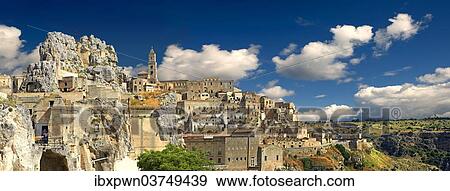 Stock Photo - "The ancient troglodyte cave dwellings known as Sassi, UNESCO World Heritage Site, Matera, Basilicata, Italy, Europe". Fotosearch