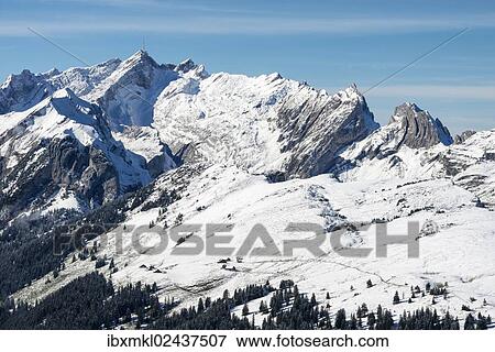 "The Appenzell Alps with snowy Saentis on the top left, canton of Appenzell Innerrhoden, Switzerland, Europe" View Large Photo Image Stock Photo - "The Appenzell Alps with snowy Saentis on the top left, canton of Appenzell Innerrhoden, Switzerland, Europe". Fotosearch