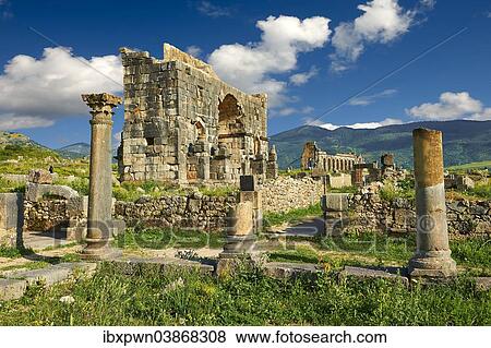 "The Arch of Caracalla, archaeological site, Volubilis, UNESCO World Heritage Site, near Meknes, Morocco, Africa" View Large Photo Image Stock Photo - "The Arch of Caracalla, archaeological site, Volubilis, UNESCO World Heritage Site, near Meknes, Morocco, Africa". Fotosearch