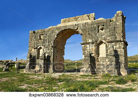 "The Arch of Caracalla, archaeological site, Volubilis, UNESCO World Heritage Site, near Meknes, Morocco, Africa" View Large Photo Image Stock Photo - "The Arch of Caracalla, archaeological site, Volubilis, UNESCO World Heritage Site, near Meknes, Morocco, Africa". Fotosearch