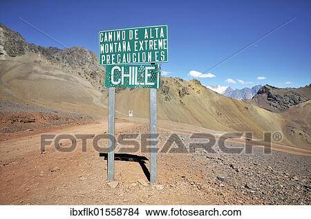 Picture - "The Argentine-Chilean border in the Andes, Argentina, South America". Fotosearch