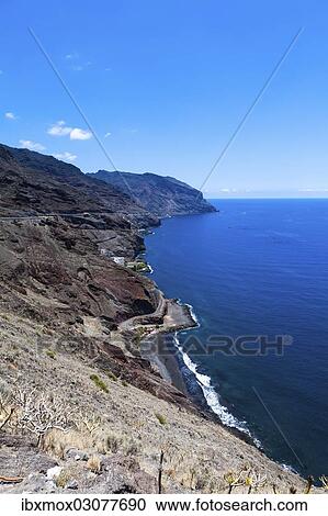 Stock Image - "The coast at Playa de las Teresitas, La Montanita, La Montanita, Tenerife, Canary Islands, Spain, Europe". Fotosearch