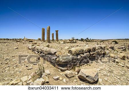 Stock Image - "The columns of a ruined structure at the Pre-Aksumite settlement of Qohaito, Eritrea, Africa". Fotosearch