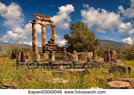 "The Doric columns of the Tholos at the sanctuary of Athena Pronaia, circa 380 and 360 BC, Delphi archaeological site, Delphi, Greece, Europe" View Large Photo Image Stock Photo - "The Doric columns of the Tholos at the sanctuary of Athena Pronaia, circa 380 and 360 BC, Delphi archaeological site, Delphi, Greece, Europe". Fotosearch