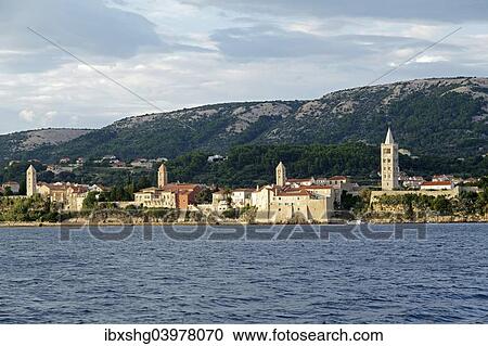 "The four bell towers, Rab Town, Rab, Primorje-Gorski Kotar County, Croatia, Europe" View Large Photo Image Stock Image - "The four bell towers, Rab Town, Rab, Primorje-Gorski Kotar County, Croatia, Europe". Fotosearch