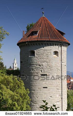 "The Gallerturm tower with the bell tower of St. Nikolaus-Muenster cathedral in the back, Ueberlingen, Bodenseekreis county, Baden-Wuerttemberg, Germany, Europe" View Large Photo Image Stock Photography - "The Gallerturm tower with the bell tower of St. Nikolaus-Muenster cathedral in the back, Ueberlingen, Bodenseekreis county, Baden-Wuerttemberg, Germany, Europe". Fotosearch