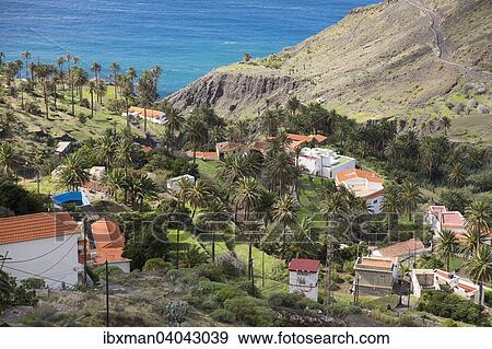 Stock Photo - "The hamlet Taguluche, Valle Gran Rey, La Gomera, Canary Islands, Spain, Europe". Fotosearch