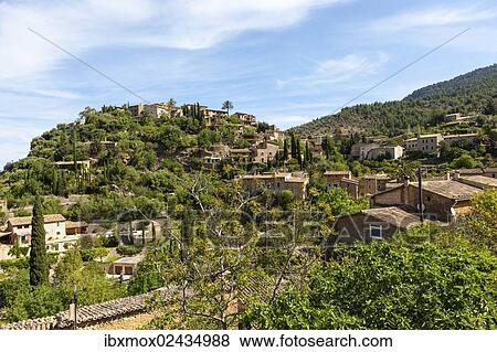 "The mountain village of Deia, Serra de Tramuntana, Northwest Coast, Mallorca, Majorca, Balearic Islands, Spain, Europe" View Large Photo Image Stock Photo - "The mountain village of Deia, Serra de Tramuntana, Northwest Coast, Mallorca, Majorca, Balearic Islands, Spain, Europe". Fotosearch
