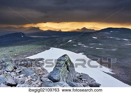 "The mountains around Nordre Bjollavatnet, Bjollavatnet lake, view from Steindalstinden hill, Saltfjellet-Svartisen National Park, Nordland county, Norway, Scandinavia, Europe" View Large Photo Image Stock Image - "The mountains around Nordre Bjollavatnet, Bjollavatnet lake, view from Steindalstinden hill, Saltfjellet-Svartisen National Park, Nordland county, Norway, Scandinavia, Europe". Fotosearch