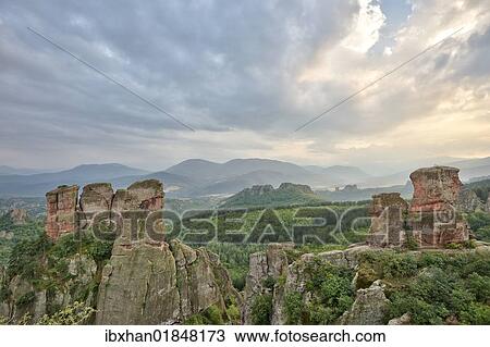 Stock Image - "The Red Rocks of Belogradchik, Belogradchik, Bulgaria, Europe". Fotosearch