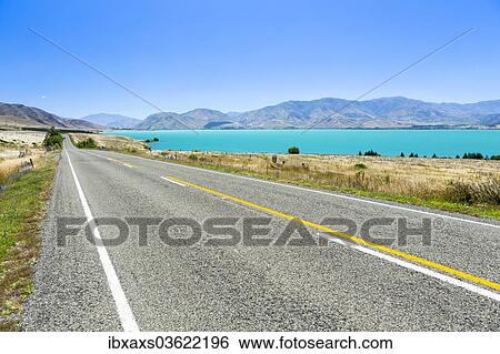 "The Road 83 at Lake Aviemore, Aviemore, Otago Region, New Zealand, Oceania" View Large Photo Image Stock Photograph - "The Road 83 at Lake Aviemore, Aviemore, Otago Region, New Zealand, Oceania". Fotosearch