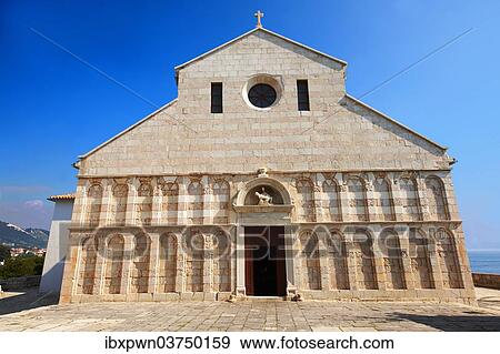 "The Romanesque Tuscan facade of the previous Cathedral of St Mary the Great, 12th century, Rab Island, Primorje-Gorski Kotar County, Croatia, Europe" View Large Photo Image Stock Photo - "The Romanesque Tuscan facade of the previous Cathedral of St Mary the Great, 12th century, Rab Island, Primorje-Gorski Kotar County, Croatia, Europe". Fotosearch