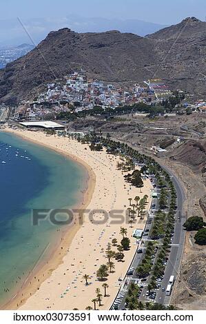 "The sandy beach of Playa de las Teresitas, bird's eye view, San Andres, La Montanita, Tenerife, Canary Islands, Spain, Europe" View Large Photo Image Stock Image - "The sandy beach of Playa de las Teresitas, bird's eye view, San Andres, La Montanita, Tenerife, Canary Islands, Spain, Europe". Fotosearch