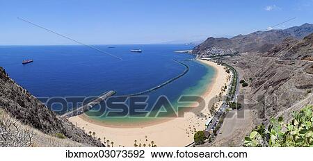 "The sandy beach of Playa de las Teresitas, bird's eye view, San Andres, La Montanita, Tenerife, Canary Islands, Spain, Europe" View Large Photo Image Stock Image - "The sandy beach of Playa de las Teresitas, bird's eye view, San Andres, La Montanita, Tenerife, Canary Islands, Spain, Europe". Fotosearch