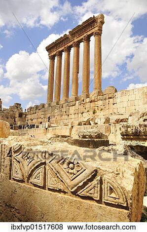 "The six remaining columns of the Temple of Jupiter, UNESCO World Heritage Site, Baalbek, Beqaa Valley, Lebanon, Middle East, Orient, Asia" View Large Photo Image Stock Photo - "The six remaining columns of the Temple of Jupiter, UNESCO World Heritage Site, Baalbek, Beqaa Valley, Lebanon, Middle East, Orient, Asia". Fotosearch