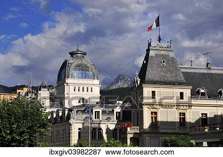 "The Town Hall and the Art Nouveau building of the Source Cachat, Evian-les-Bains, Haute-Savoie, Rhone-Alpes, France, Europe" View Large Photo Image Stock Photo - "The Town Hall and the Art Nouveau building of the Source Cachat, Evian-les-Bains, Haute-Savoie, Rhone-Alpes, France, Europe". Fotosearch