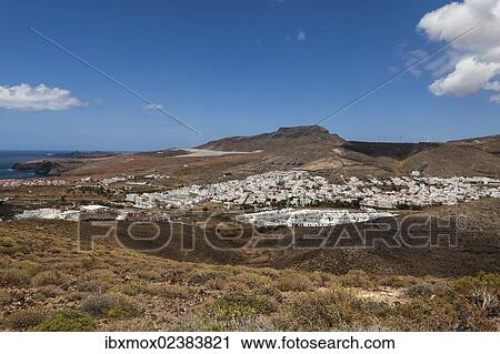 Stock Image - "The town of Agaete, Gran Canaria, Canary Islands, Spain, Europe, PublicGround, Europe". Fotosearch
