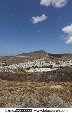 Stock Image - "The town of Agaete, Gran Canaria, Canary Islands, Spain, Europe, PublicGround, Europe". Fotosearch