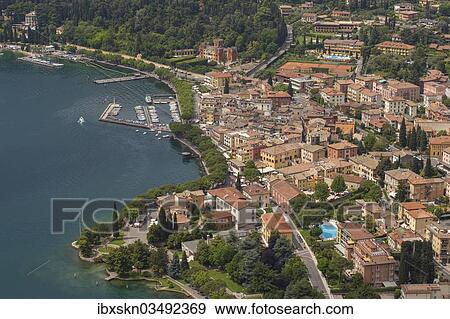 "The town of Garda on Lake Garda seen from La Rocca, Garda, Verona province, Italy, Europe" View Large Photo Image Stock Photo - "The town of Garda on Lake Garda seen from La Rocca, Garda, Verona province, Italy, Europe". Fotosearch