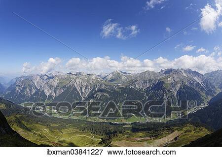 "The towns Wald am Arlberg and Klosterle seen from Burtschakopf mountain, Klostertal valley, Lechquellen Mountains, Vorarlberg, Austria, Europe" View Large Photo Image Stock Photo - "The towns Wald am Arlberg and Klosterle seen from Burtschakopf mountain, Klostertal valley, Lechquellen Mountains, Vorarlberg, Austria, Europe". Fotosearch