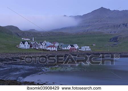 "The village of Famjin, west coast of Suouroy, Faroe Islands, Denmark, Europe" View Large Photo Image Stock Photo - "The village of Famjin, west coast of Suouroy, Faroe Islands, Denmark, Europe". Fotosearch