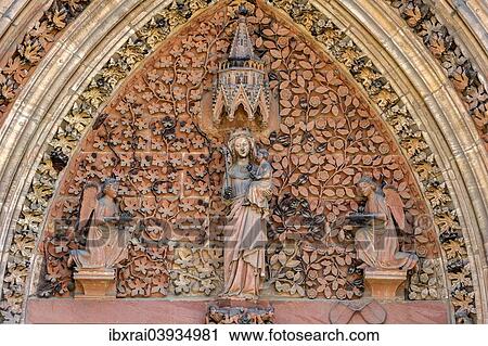 "The Virgin Mary with angels in the tympanum of the portal of the Gothic St. Elizabeth's Church, Marburg, Hesse, Germany, Europe" View Large Photo Image Stock Image - "The Virgin Mary with angels in the tympanum of the portal of the Gothic St. Elizabeth's Church, Marburg, Hesse, Germany, Europe". Fotosearch