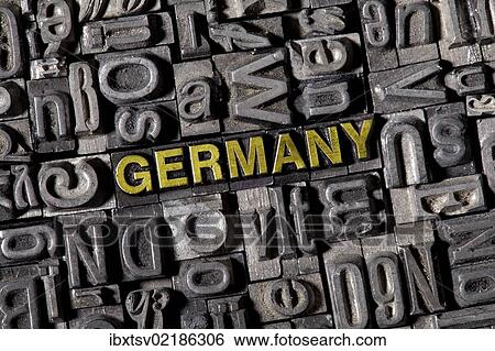 "The word """"Germany"""", made of old lead type" View Large Photo Image Stock Photograph - "The word """"Germany"""", made of old lead type". Fotosearch