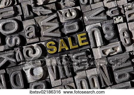"The word """"sale"""", made of old lead type" View Large Photo Image Stock Photograph - "The word """"sale"""", made of old lead type". Fotosearch