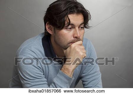 "Thoughtful man, sadness, depression" View Large Photo Image Stock Photograph - "Thoughtful man, sadness, depression". Fotosearch