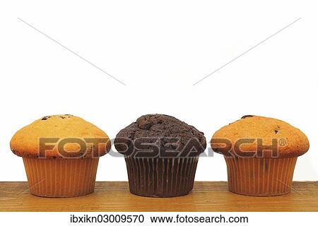 Three muffins View Large Photo Image Stock Image - Three muffins. Fotosearch
