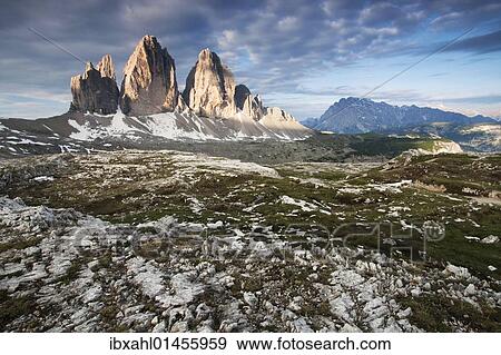 "Three Peaks, Alto Adige, Italy, Europe" View Large Photo Image Stock Photo - "Three Peaks, Alto Adige, Italy, Europe". Fotosearch